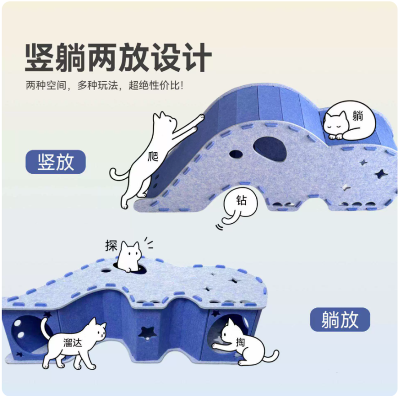 貓抓板貓窩一體式小象貓隧道貓咪鑽洞小貓玩具躲避屋自嗨神器用品