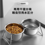 狗盆寵物食盆不鏽鋼雙碗狗狗飯碗狗水碗增高架飯盆貓喝水碗防打翻 3