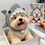 新款狗狗頭套鯊魚寶寶頭寵物玩偶頭套毛絨公仔秋冬頭套裝飾品 3