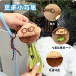 可愛毛絨寵物垃圾袋分配器狗狗一次性撿屎袋收納包外出遛狗拾便器 3
